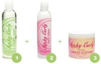 Kinky Curly Combo! (Kome Clean 200 ml & Knot Vandaag 200 ml & Curling Custard 8oz) van Kinky Curly