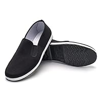 ktprniy Tai Chi Schuhe, Traditionelle Chinesische Kung Fu Schuhe aus Segeltuch, alte Peking-Schuhe für Kampfkunst, Schwarze Gummisohle, Unisex, Größe EU 39