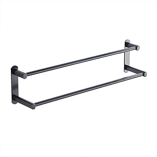 Barre de serviette 80cm adhésive en aluminium double couche pour mur de cuisine