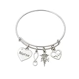 Infinity Collection Nurse Charm Bracelet, Women’s Nursing Bangle Bracelet- Makes RN Thank you, Appreciation or Graduation Nurse Gifts