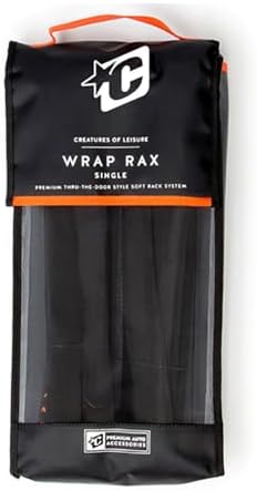 Creatures of Leisure Single Wrap Silicon Rax, Durable Cushioned Pads, Corrosion Resistant Metal Cam Buckle, Reusable Carry Bag, Black Orange image 3