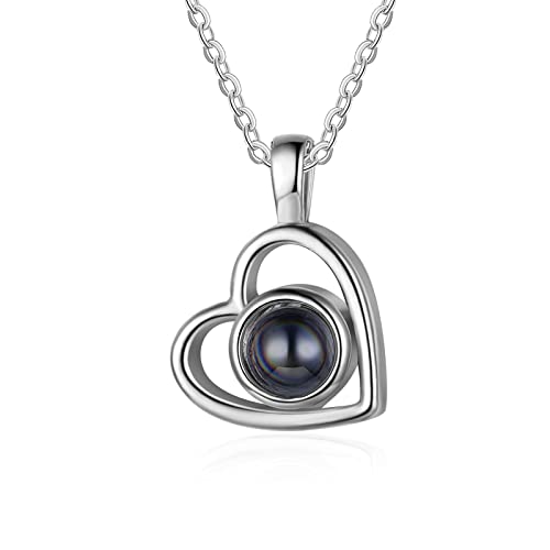 Custom Heart Necklace With Picture Inside – Style 5