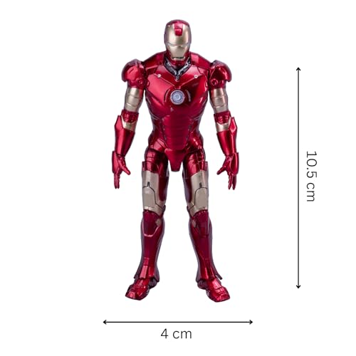 Image of ZD Toys Action Figure Collectibles - 4 Inch Iron Man Mark 3, Interchangeable Parts, Superhero Premium Collectibles, Durable PVC Material, Ages 15+ Years