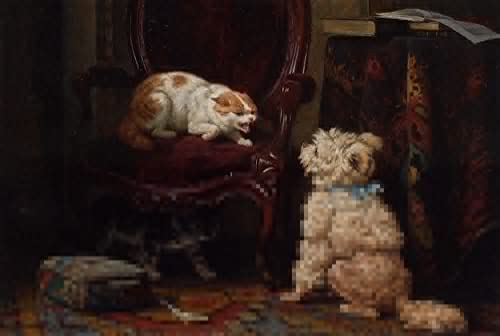 Affiche Henriette Ronner Knip l'invité indésirable impression toile 60x90cm