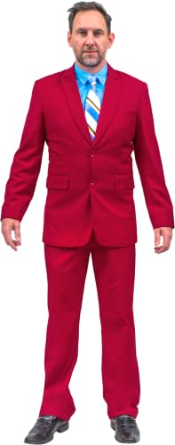 Ron Burgundy Fancy Dress Halloween Cosplay Costume for Adult Men - Stylish Fun Comfortable Suit Jacket Pant & Tie