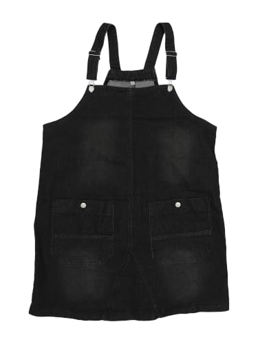 Image of Agnes Orinda Plus Size Women's Denim Overalls Dress Adjustable Strap Bib Suspender Skirts Jumper Jeans Dresses with Pockets