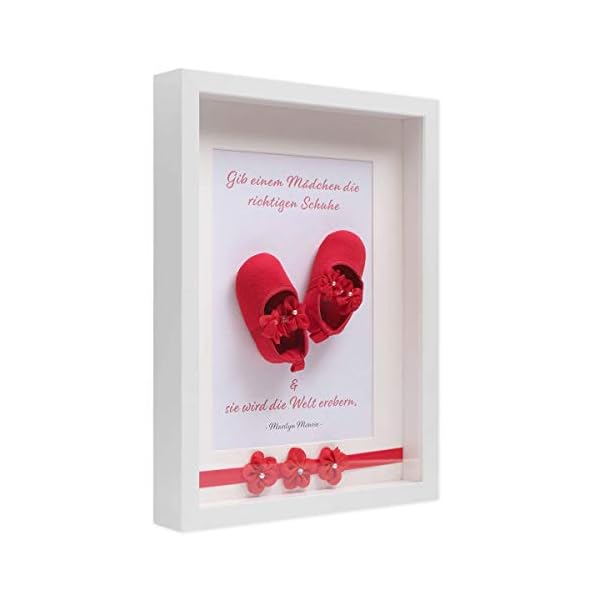 PHOTOLINI 3D-Bilderrahmen zum Befüllen 30x40 cm, Weiß, Bilderrahmen extra tief mit Passepartout, Objektrahmen für Gegenstände, stabiles MDF-Holz mit Echtglas - zum Basteln und Schenken