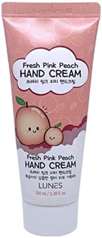 Lunes Fresh Pink Peach Hand Cream Keeps Your Hands Soft !! 100ml / 3.38 fl. oz. Korean Products