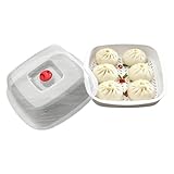 Food Dampfer Mikrowelle - Küchenkorb mit Deckel, quadratischer Lebensmittelküche Kochkorb, tragbarer haltbarer Kochspeicher, sicheres Material | Für Reis Eintöpfe Babynahrung Abend