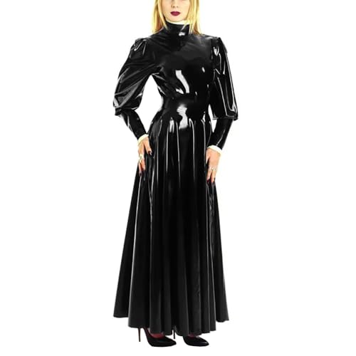 Amazon.com: Women's PU Leather Skater Long Dress High Neck Long Puff Sleeve A-Line Vinyl Maxi Dress Wetlook (Small,Black,Small): Clothing, Shoes & Jewelry Amazon.com: Women's PU Leather Skater Long Dress High Neck Long Puff Sleeve A-Line Vinyl Maxi Dress Wetlook (Small,Black,Small): Clothing, Shoes & Jewelry