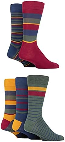 SOCKSHOP Men's Patterned and Striped Bamboo Socks Pack of 5