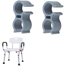 2 Pack Shower Chair Shower Head Holder Handheld Shower Clip Tube Clamp Bracket for Inside Shower Bath Chair Tub Transfer Bench Shower Stool Shower Seat Bathtub Chair Bath Seat