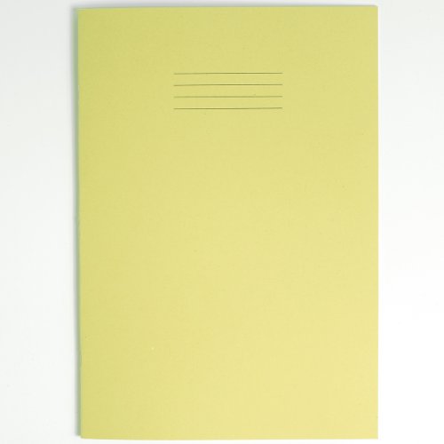 Rhino A4 Exercise Books, 48 Page / 8mm Lined with Margin Paper Notebook, 10 Pack, Office & School Stationery Supplies, Yellow - Image 2