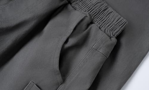 LittleSpring Teen Boys Casual Pants Loose Fit Grey Casual Cargo Pants with Two Pockets Kids Clothes Size 14-164