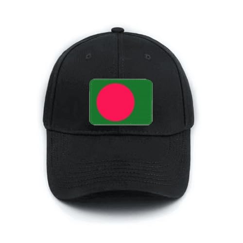Casquette de baseball Bangladesh noire réglable pour homme et femme
