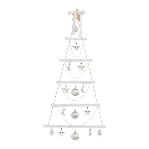 Yulokdwi Árbol de Navidad de Pared Tipo de Escalera - Escalera De Cuerda De Madera con Luz,Decoración Navideña para Entrada Hogar Dormitorio Sala Cocina Apartamento