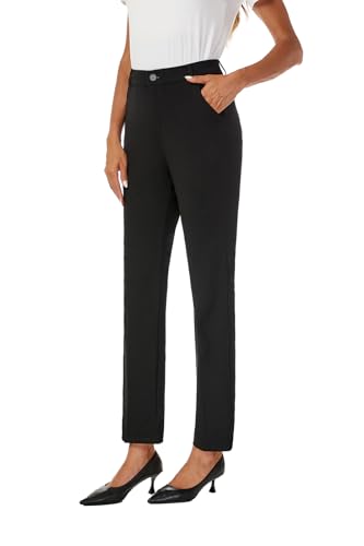 Women's Straight Leg Dress Work Ankle Pants Business Office Casual Slacks with Pockets3