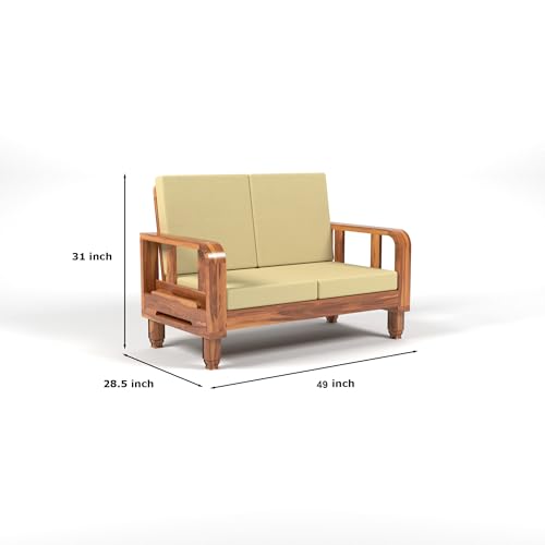Image of Solid Sheesham Wood 5 Seater Sofa Set 3+2 | Wooden Sofa Chair for Living Room | Durable & Comfortable Seating Sofa for Home (Design 29)