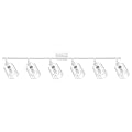 BoostArea White LED 6 Light Track Lighting Kit, 6 Way Ceiling Spot Lighting with Glass Lampshade, Flexibly Rotatable Light Head for Kitchen, Living Room, Bedroom, Bulb Not Included