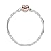PANDORA Sterling Silver Bracelet with Pandora Rose™ Heart Clasp, 7.1 IN