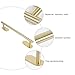 NUOBESTY Stainless Steel Towel Holder Organizer 304 Brushed Gold Single Bar 40cm Wall-Mounted Bathroom Towel Rack Tool-Free Installation