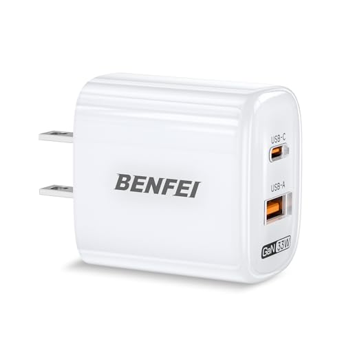 BENFEI 33W GaN USB C Fast Charger, 2-Port Two-Tone Compact Wall Charger Block, Portable Travel Charger for iPhone 17/16/15, Galaxy S25/S24/S23, Pixel 10/9/8, iPad, AirPods, MacBook, Steam Deck