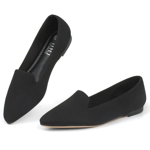 MUSSHOE Flats Shoes for Women Slip on Ballet Flats Dress Shoes Knit Flats Pointed Toe Flat Shoes for Women Comfortable Dressy Women Shoes3