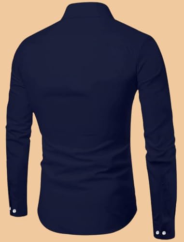 Image of Combo of Men Cotton Polyester Blend Regular Fit Striped Full Sleeve Casual Shirt Pack of 2