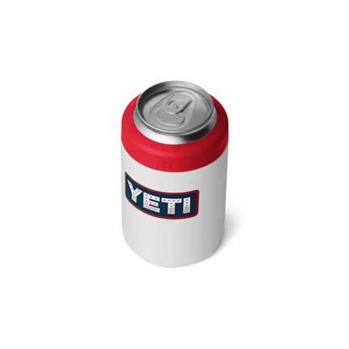 Image of YETI Rambler 12 oz. Colster Can Insulator for Standard Size Cans, White /Rescue Red /Badge