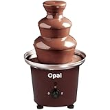 Opal Juego de fondue de fuente de chocolate de acero inoxidable de gran tamaño, máquina eléctrica de 3 niveles con base de olla de fusión en caliente