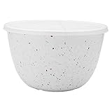 Zak! Designs Confetti Mixing Bowl with Lid, Durable and BPA-free Melamine, 1.5 Quart, White