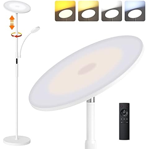 Lámpara de pie regulable 30W LED con lámpara de lectura Cover
