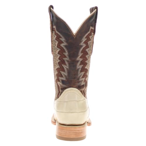 Image of Vaccari Men's Navarro Genuine Alligator Tail Leather Broad Square Toe Cowboy Boots