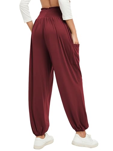 Famulily Damen Yoga-Sweatpants mit Taschen Casual hohe Taille Sport Haremshose Comfy Lounge Pants S-XXL – Bild 5