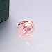 CiNily Rose Gold Plated Created Pink Fire Opal Pink Topaz Zircon Rings for Women Gemstone Ring Size 6