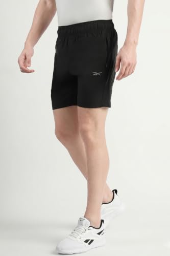 Image of Reebok Men's Polyester Running Shorts - Quick Dry Lightweight Sports Shorts for Men | Gym Shorts for Men | Training Fitness Running Shorts - Secure Drawcord Waistband