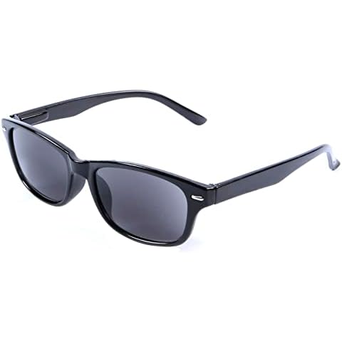 I-Sential Black Reading Sunglasses Tinted Sun Readers Flex Temples UV400 Tinted Smoke Black Lens Mens Womens Retro Classic Glasses Hard Case Cloth +1.50 Cover