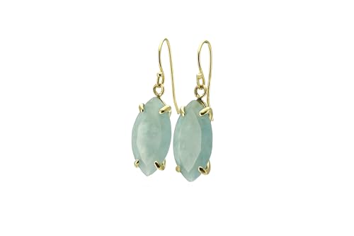 Boucles d'oreilles aigue marine en vermeil et pierres naturelles de naissance bleues