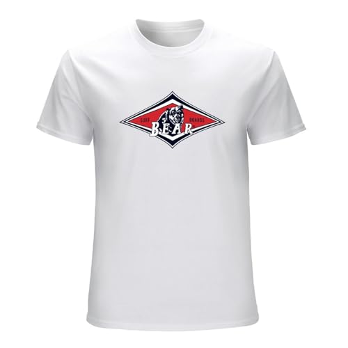 SHIKAIQI Men's Black Big Wednesday Bear Surfboards T Shirt 100% Cotton White XL