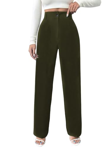 Image of Toochki Trousers for Woman Pants Women's Formal Office Korean | Black Track Pant | Straight | Cotton Spandex Stretchable Trouser | High-Waisted Bottom Wear