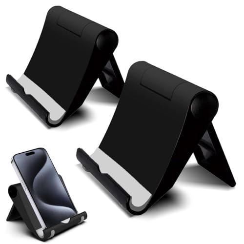 JUGUTA 2 Supports De Téléphone Pliable, Support Smartphone Réglable Pour Bureau, Compatible Avec iPhone 16 15 14 13 12 Galaxy S24 S23 S22, Stand Smartphone Pliable, Appui Confortable Pour Téléphone
