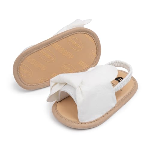 Meckior Infant Baby Girls Boys Summer Sandals Open Toe Princess Dress Wedding Flats Shoes Newborn Toddler Soft Non-Slip Sole First Walker Crib Shoes