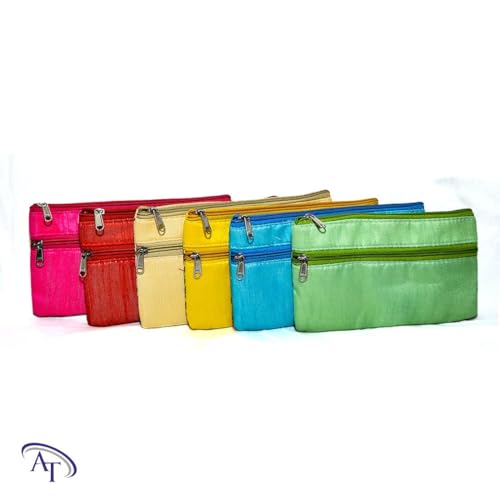 Image of Traditional Embroidered Zipper Purse for Women | Return Gifts for Baby Shower, Haldi, Mehendi, Wedding | Multicolor Ethnic Pouch Set