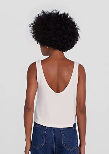 Regata Cropped Básica Feminina Reta Off White M