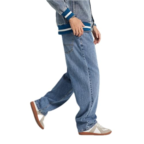 Jeans Pants Trousers Denim Autumn and Winter Vintage Craftsmanship Hanging Loose Straight Leg Casual Wide Versatile