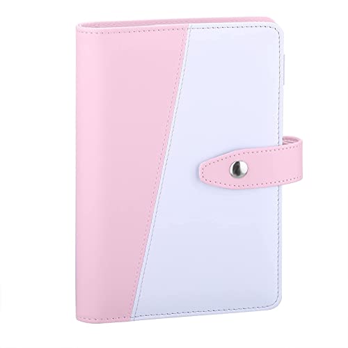 Antner A6 Pu Leather Notebook Binder (Pink And White) Bundle | 24 Pieces A6 Size Binder Pockets #TOP1