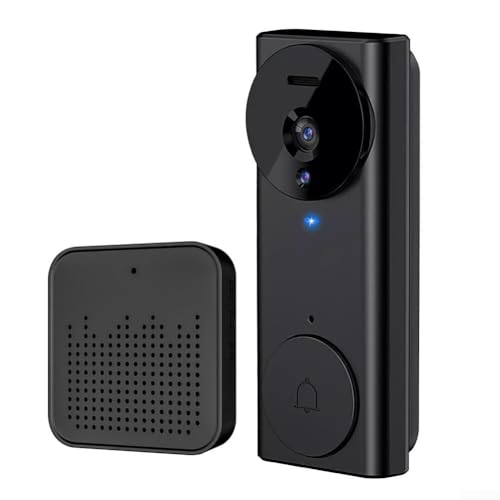 Besshepplo HD Video Doorbell Smart Video Doorbell with Camera and Wireless Chime and Two Way Communication for Safe Entry Monitoring 2.4GHz WiFi