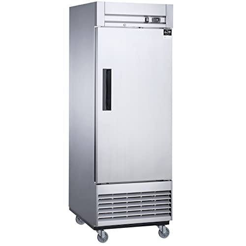 Commercial Reach-in Freezer, ETL 1 door Upright, 27" W 17.2 cu. ft. 4 Shelves Auto-Defrost, Stainless Steel Restaurant 06881