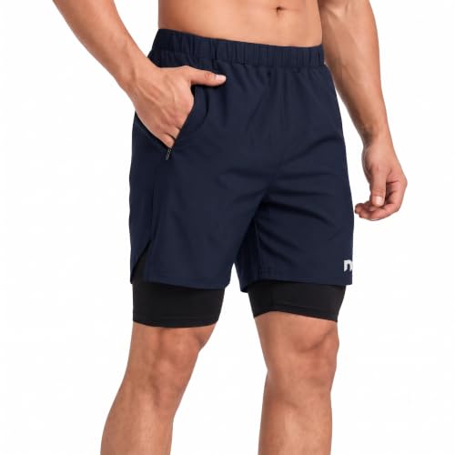 Image of NEVER LOSE 2-in-1 Sports Shorts with Phone Pocket, Light Weight & Quick Dry for Gym, Running & Athletic wear Men & Women