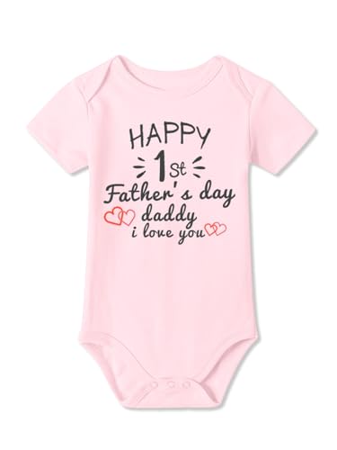 Image of BesserBay Baby Happy 1st Father's Day Bodysuit Infant Fathers Day Onesie 0-12 Moths